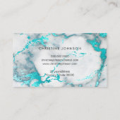 Carte De Visite votre logo turquoise marbre arrière - plan (Dos)