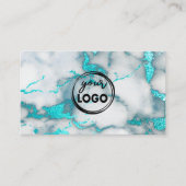 Carte De Visite votre logo turquoise marbre arrière - plan (Devant)
