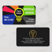Carte De Visite Votre nom alimente l'ampoule électrique (Devant / Derrière)
