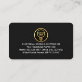 Carte De Visite Votre nom alimente l'ampoule électrique (Dos)