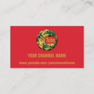 CARTE DE VISITE VOTRE NOM DE CANAL VOTRE MODERNE ROUGE