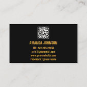 CARTE DE VISITE VOTRE NOM DE CANAL YOUTUBER SUSCRIBE GREEN QR CODE (Dos)