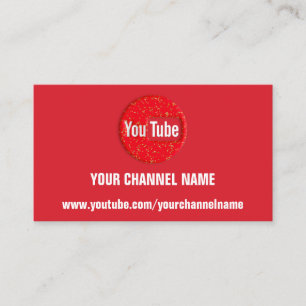 CARTE DE VISITE VOTRE NOM DE CANAL YOUTUBER SUSCRIBE LOGO QR CODE