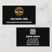 CARTE DE VISITE VOTRE NOM DE CANAL YOUTUBER SUSCRIBE OR (Devant / Derrière)