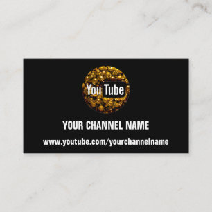 CARTE DE VISITE VOTRE NOM DE CANAL YOUTUBER SUSCRIBE OR