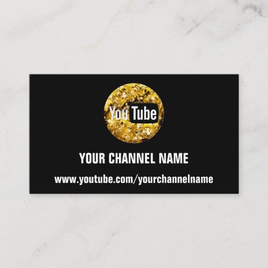 CARTE DE VISITE VOTRE NOM DE CANAL YOUTUBER SUSCRIBE OR (Devant)