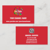 CARTE DE VISITE VOTRE NOM DE CHAÎNE YOUTUBER SUSCRIBE LOGO (Devant / Derrière)