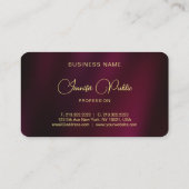 Carte De Visite Votre nom de script Gold personnalisé Coin arrondi (Dos)