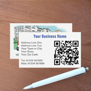 Carte De Visite Votre nom d'entreprise sur une camionnette plus QR