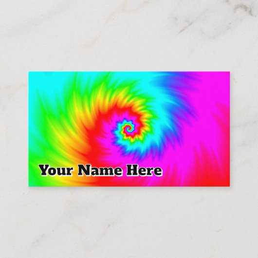 Carte De Visite Votre nom ici Shredred Rainbow Spiral (Devant)