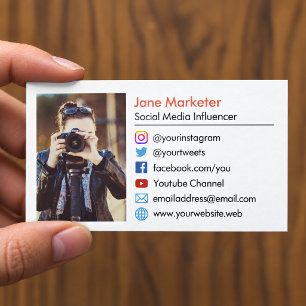 Carte De Visite Votre Photo   Icônes de Médias Sociaux Youtube, Si