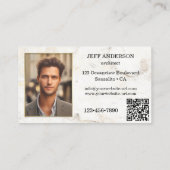 Carte De Visite Votre Photo Simple Marble Architect (Dos)