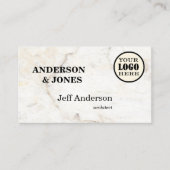 Carte De Visite Votre Photo Simple Marble Architect (Devant)