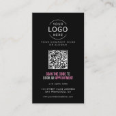 Carte De Visite Votre propre logo Salon de Beauté QR Code Loyauté (Devant)