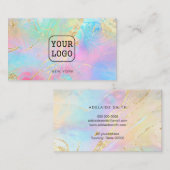 Carte De Visite votre propre logo sur l'effet holographique FAUX (Devant / Derrière)