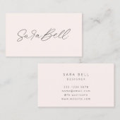 Carte De Visite Votre signature | Rose pâle (Devant / Derrière)