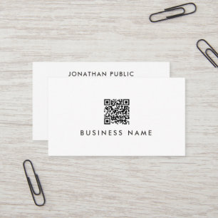 Carte De Visite Votre texte personnalisé Code QR moderne Modèle si