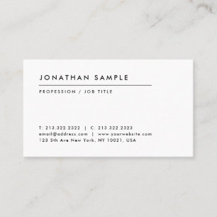 Carte De Visite Votre texte personnalisé Élégant Conception modern