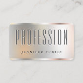 Carte De Visite Votre texte personnalisé ici Elégant Modèle Argent (Devant)