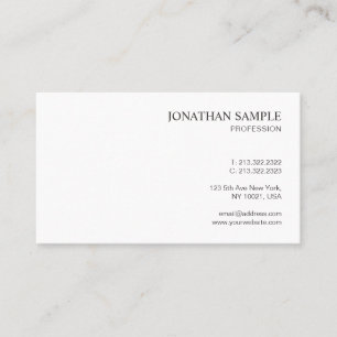 Carte De Visite Votre texte personnalisé Moderne Minimaliste Profe