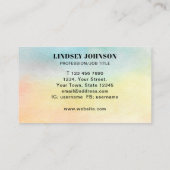 Carte De Visite Votre titre Floral Aquarelle (Dos)