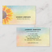Carte De Visite Votre titre Floral Aquarelle (Devant / Derrière)
