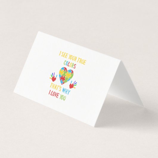 Carte De Visite Votre véritable autisme des couleurs (Devant)