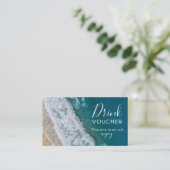 Carte De Visite Voucher boisson gratuite sur la plage | Jeton à ba (Debout devant)