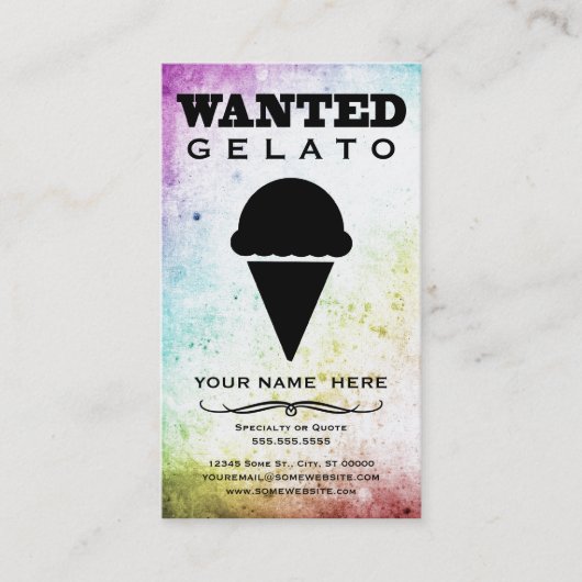 Carte De Visite voulu : gelato (Devant)