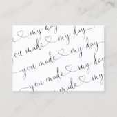 Carte De Visite Vous Avez Fait Mon Coeur De Jour Petite Entreprise (Devant)