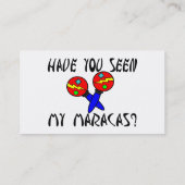 Carte De Visite Vous avez vus mes maracas (Dos)