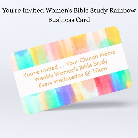 Carte De Visite Vous êtes Invited Women's Bible Study Rainbow