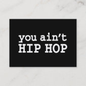 Carte De Visite vous n'êtes pas HIP HOP (Dos)