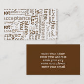Carte De Visite Vous n'êtes pas un seul mot collage (Devant / Derrière)