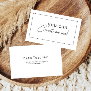 Carte De Visite Vous pouvez compter sur moi professeur de mathémat