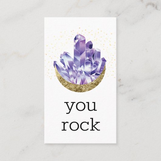 Carte De Visite Vous Rock Amethyst Crystals Appréciation Merci (Devant)