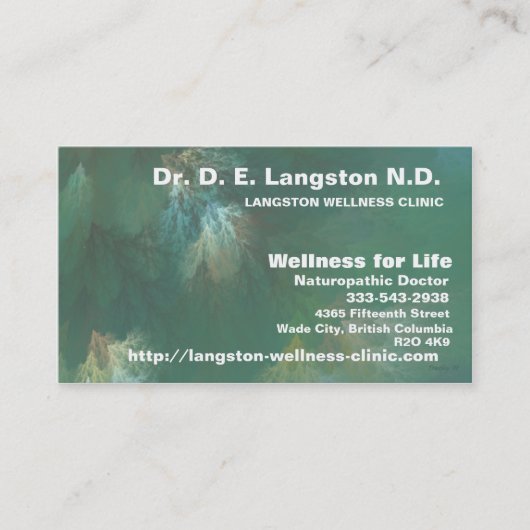 CARTE DE VISITE VOÛTE DE FORÊT DU NORD (Devant)