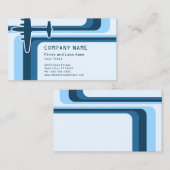 Carte De Visite voyage à bandes rétro (Devant / Derrière)