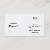 Carte De Visite Voyage dans le noir/blanc (Dos)