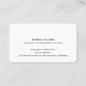 Carte De Visite Voyage d'avion Consultant simple et élégant (Dos)