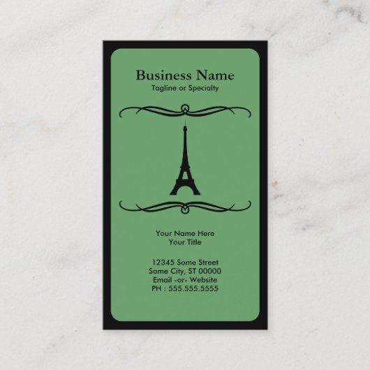 Carte De Visite voyage de mode (tour eiffel) (Devant)