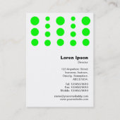 Carte De Visite Voyage de temps v1.2 - Vert sur noir (Dos)