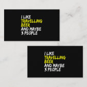 Carte De Visite Voyage de vacances J'aime la bière Voyager Boisson (Devant / Derrière)