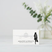 Carte De Visite Voyage d'une femme d'affaires | Avion (Debout devant)