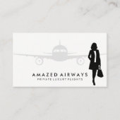 Carte De Visite Voyage d'une femme d'affaires | Avion (Devant)