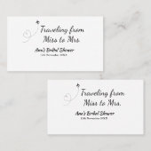 Carte De Visite Voyage enterrement de vie de jeune fille ajouter n (Devant / Derrière)