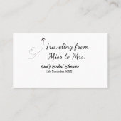 Carte De Visite Voyage enterrement de vie de jeune fille ajoutez n (Dos)