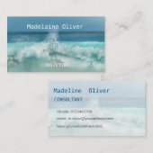 Carte De Visite Voyage Maritime Professionel Maritime Vague (Devant / Derrière)