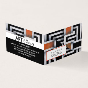 Carte De Visite Voyage Maze Motif, enseignant d'art, détails