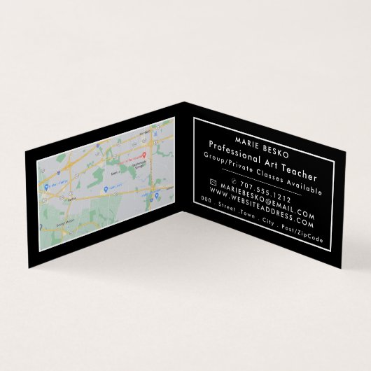 Carte De Visite Voyage Maze Motif, enseignant d'art, détails (Intérieur)